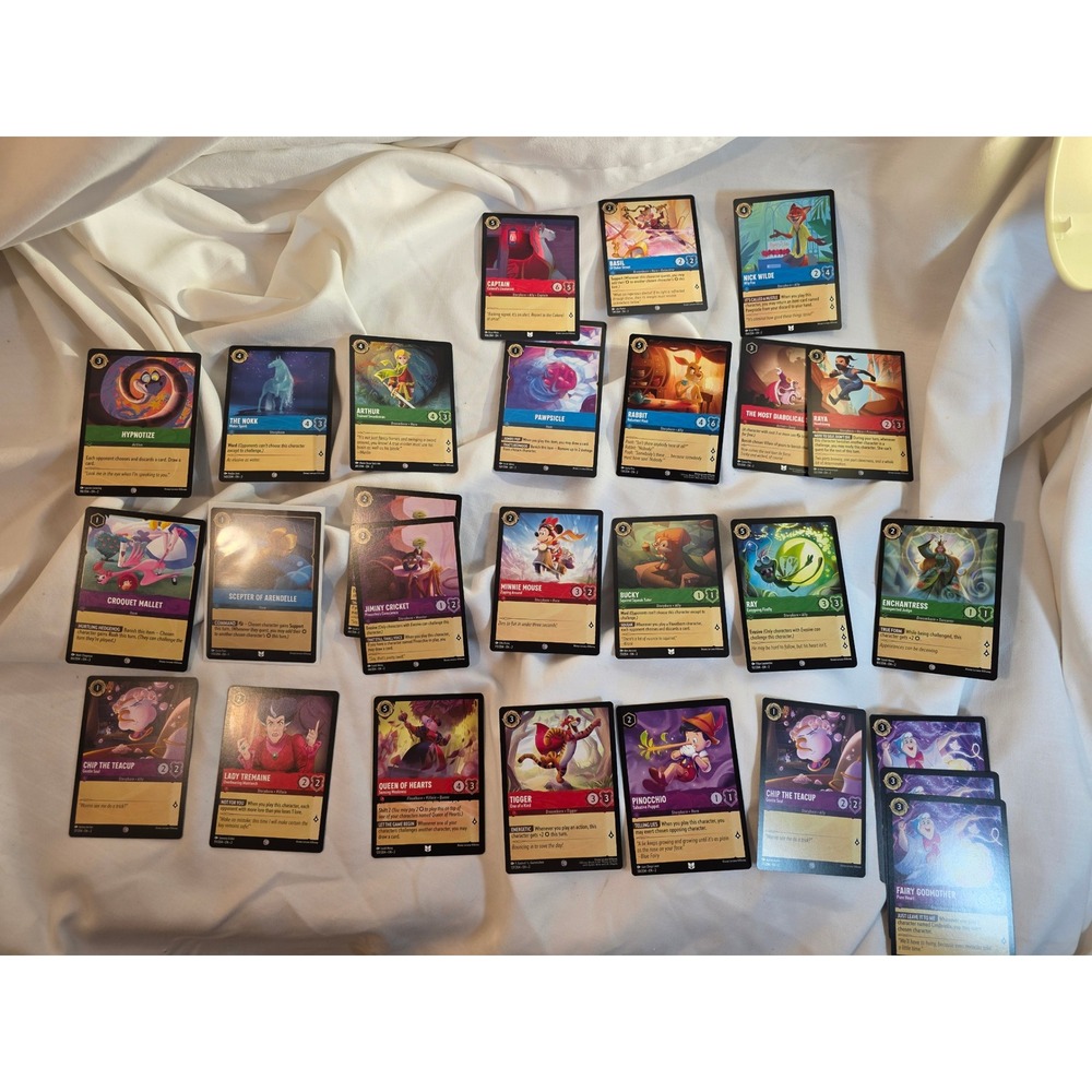 Disney Lorcana Rise of the Floodborn Card Lot Arthur Raya Bucky TCG EN-2 25ct